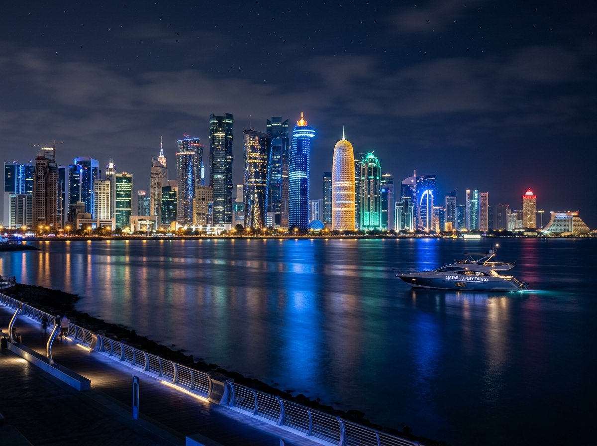Doha skyline at night