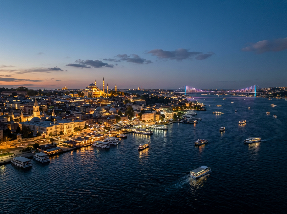 Istanbul skyline over the Bosphorus